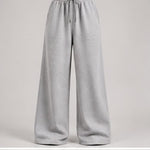 Wide-Leg Sweatpants in Heather Grey