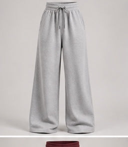 Wide-Leg Sweatpants in Heather Grey