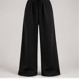 Wide-Leg Sweatpants in Black