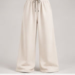 Wide-Leg Sweatpants in Cream