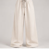 Wide-Leg Sweatpants in Cream