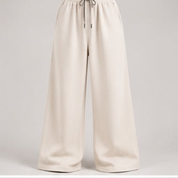 Wide-Leg Sweatpants in Cream