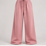 Wide-Leg Sweatpants in Dusty Pink