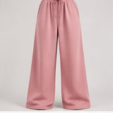 Wide-Leg Sweatpants in Dusty Pink