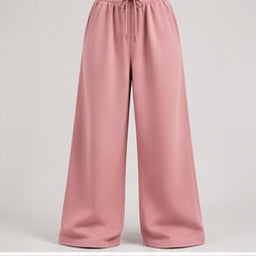 Wide-Leg Sweatpants in Dusty Pink