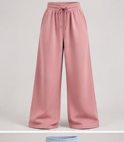 Wide-Leg Sweatpants in Dusty Pink
