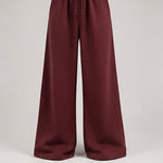 Wide-Leg Sweatpants in Burgundy