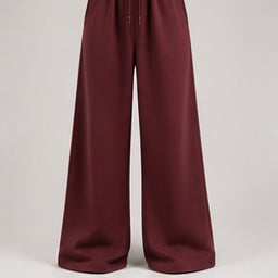 Wide-Leg Sweatpants in Burgundy