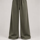 Wide-Leg Sweatpants in Olive