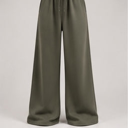 Wide-Leg Sweatpants in Olive