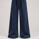 Wide-Leg Sweatpants in Navy