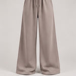 Wide-Leg Sweatpants in Taupe
