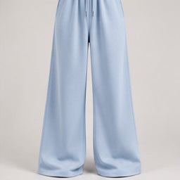 Wide-Leg Sweatpants in Light Blue