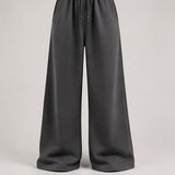 Wide-Leg Sweatpants in Charcoal