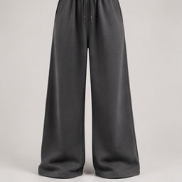 Wide-Leg Sweatpants in Charcoal