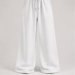 Wide-Leg Sweatpants in White