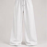 Wide-Leg Sweatpants in White