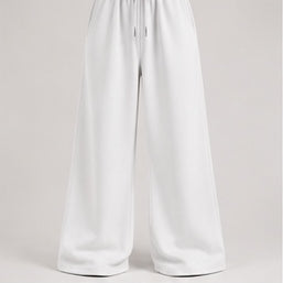 Wide-Leg Sweatpants in White