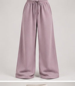 Wide-Leg Sweatpants in Mauve