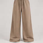 Wide-Leg Sweatpants in Camel