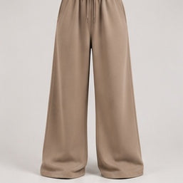 Wide-Leg Sweatpants in Camel