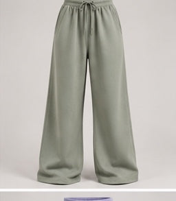 Wide-Leg Sweatpants in Sage