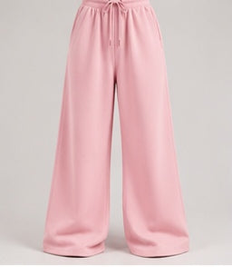 Wide-Leg Sweatpants in Pink