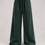 Wide-Leg Sweatpants in Forest Green