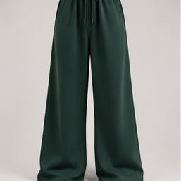 Wide-Leg Sweatpants in Forest Green