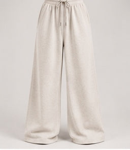 Wide-Leg Sweatpants in Oatmeal