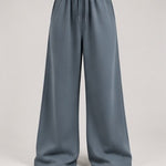 Wide-Leg Sweatpants in Slate Blue