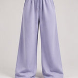 Wide-Leg Sweatpants in Lavender