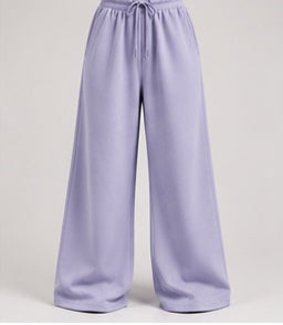 Wide-Leg Sweatpants in Lavender